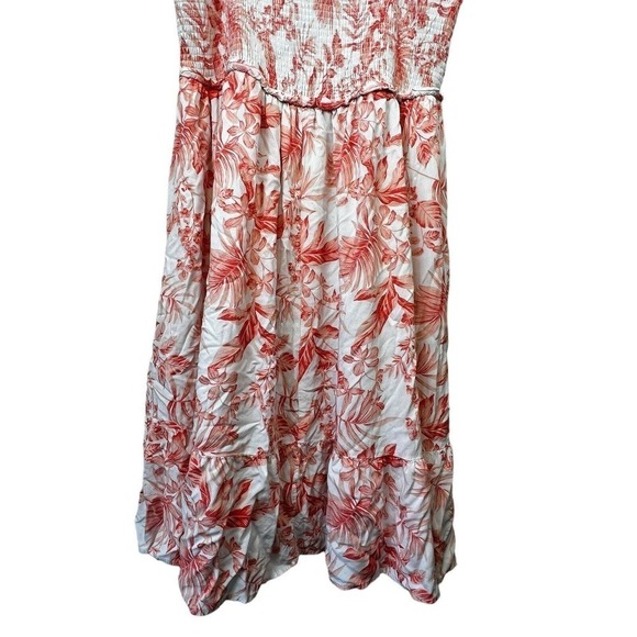 Torrid Peach Orange Floral Smocked Sundress Size 3 22/24 3X Midi Dress - Picture 4 of 13